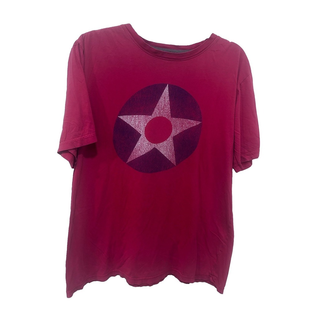 Camp David XL red Cotton Tee National WWI museum And Memorial Circle/star